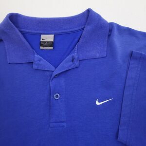 Nike Dri-FIT‎ Polo Shirt Golf Athletic Training Blue Short Sleeve  mens Large
